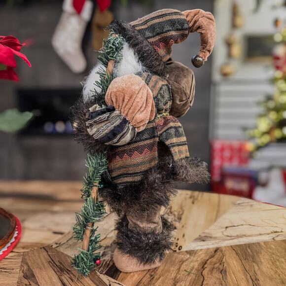 Rustic Old World Woodland Mountain Man Santa Tabletop Christmas Decor , 16”H - Picture 5 of 12